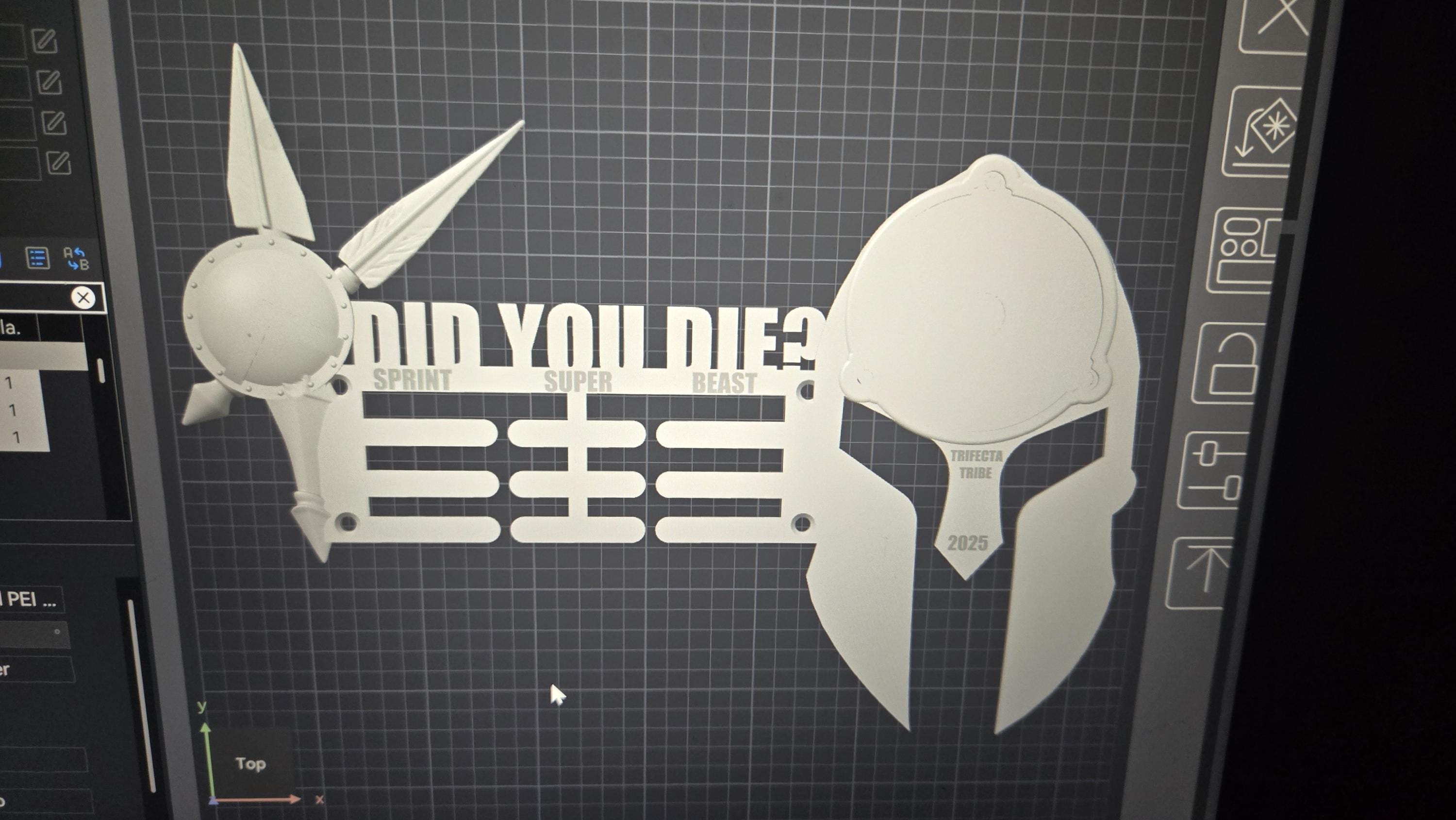 Wall Mount Spartan Helmet - Trifecta Wedge & Individual Medal Display