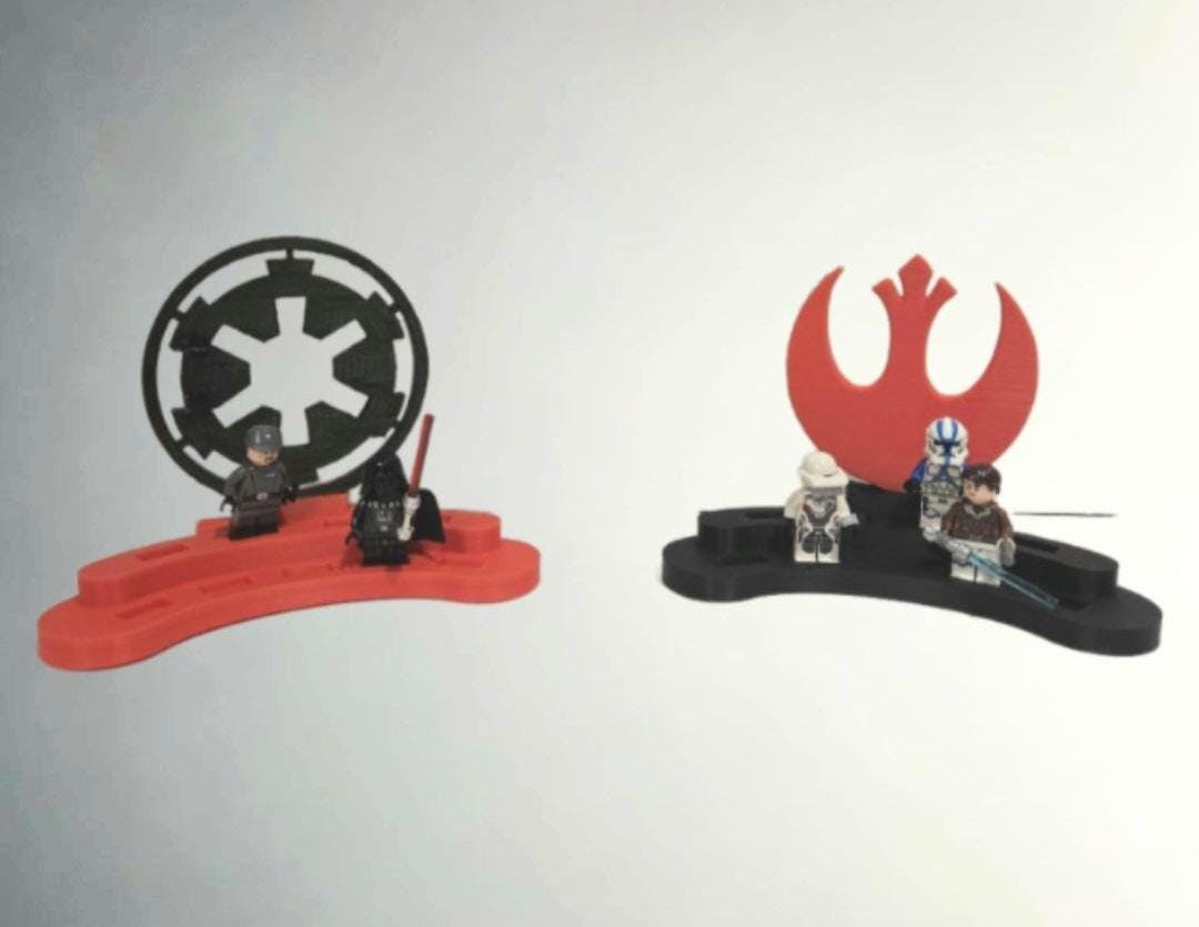 Building Brick Minifigure Display Stand - Holds 9 Figures