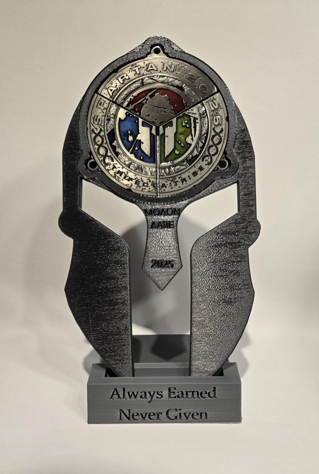 Desktop Stand for Spartan Trifecta Helmet Medal Holders - Updated Design
