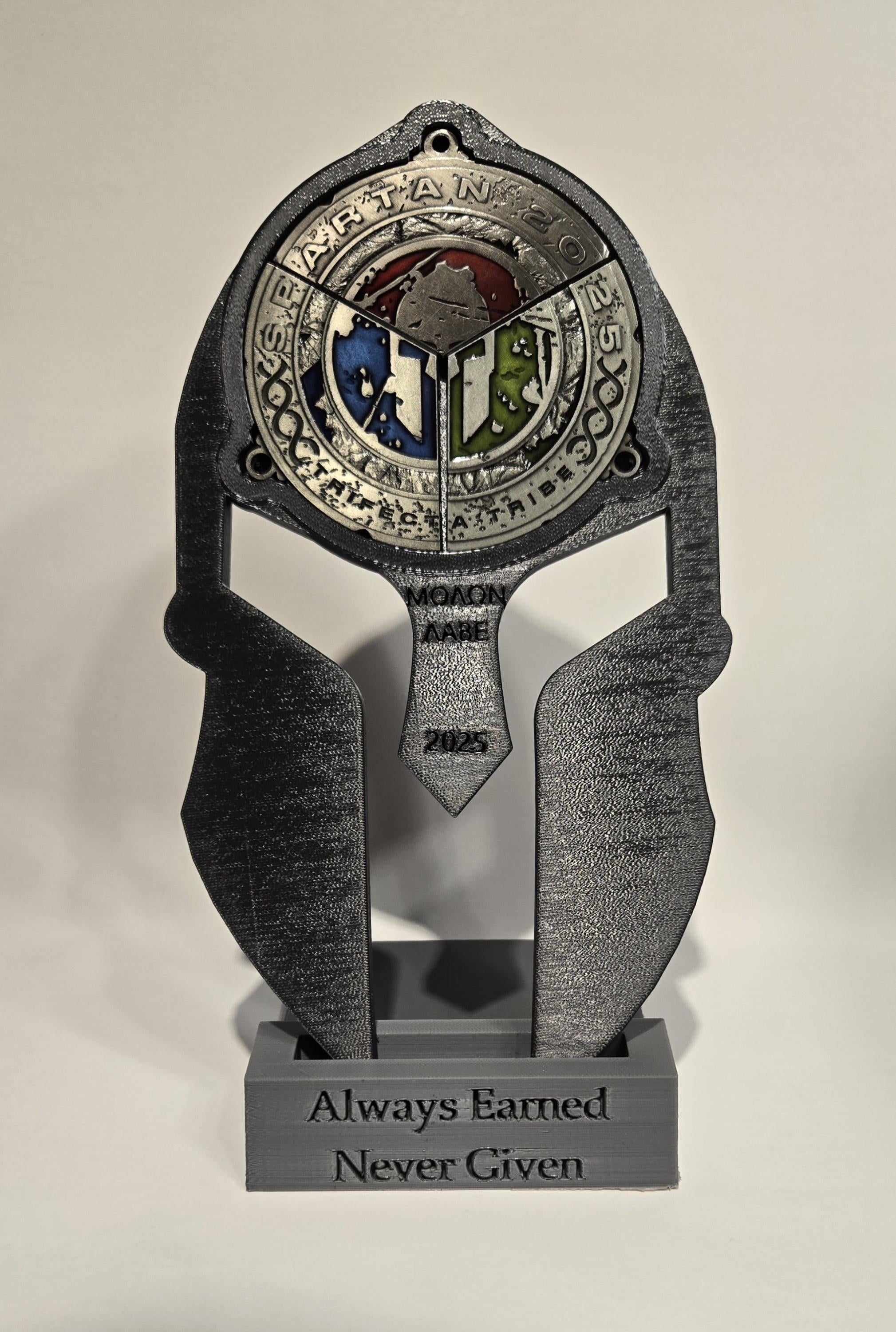Desktop Stand for Spartan Trifecta Helmet Medal Holders - Updated Design