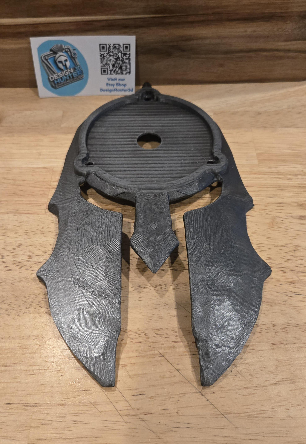 Hammered Spartan Trifecta Medal Holder - Forged Texture Helmet