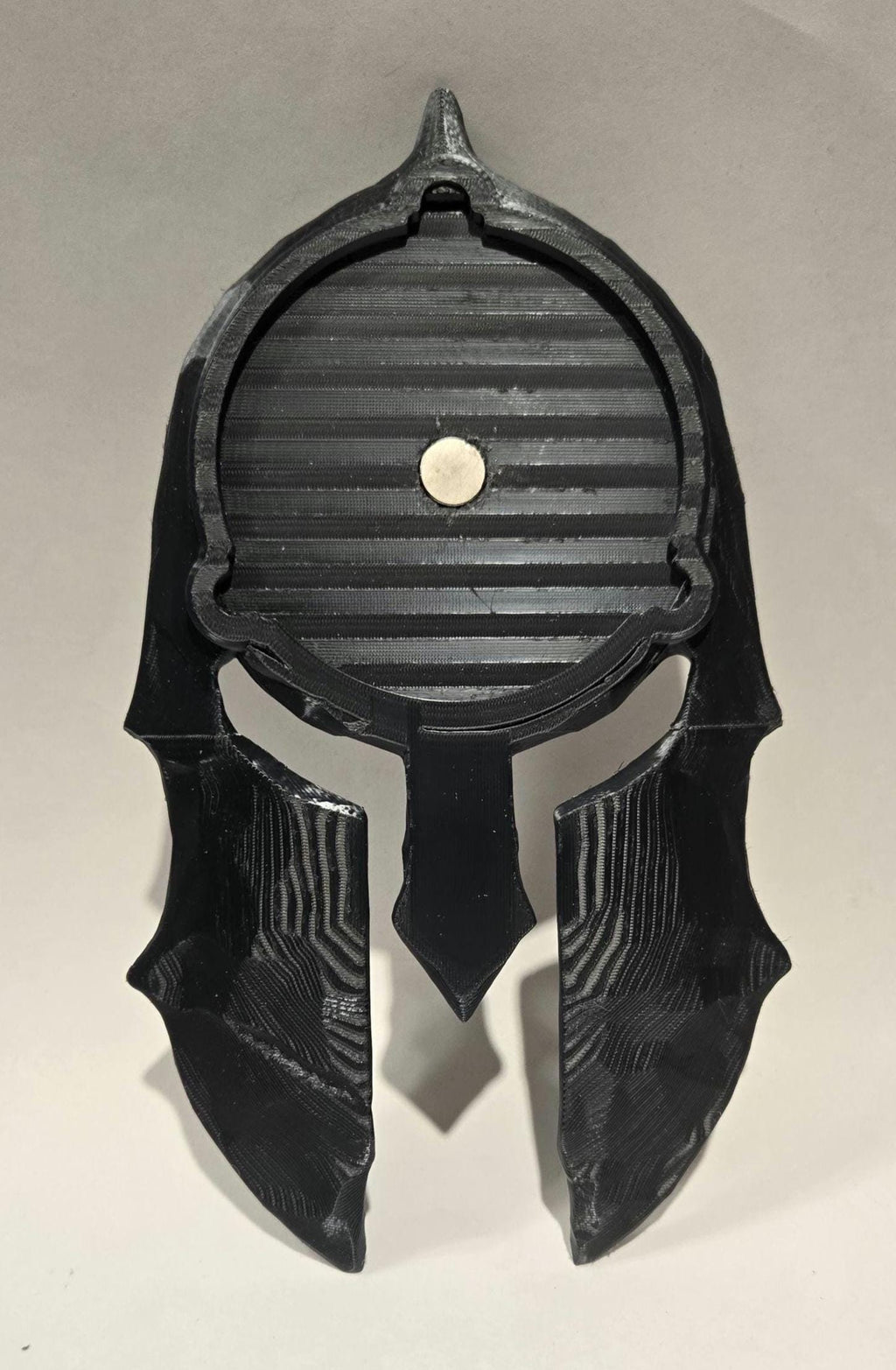 Hammered Spartan Trifecta Medal Holder - Forged Texture Helmet