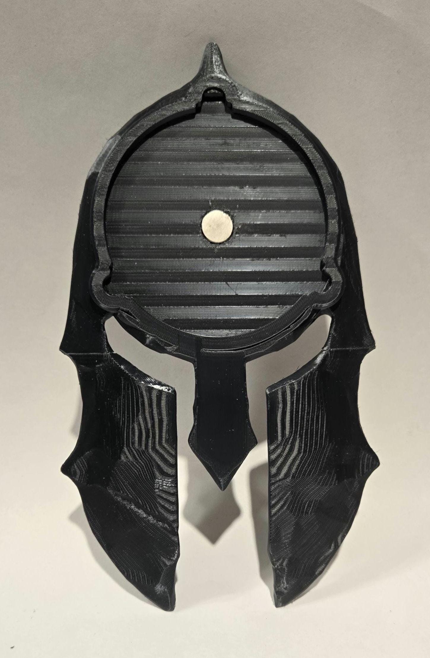 Hammered Spartan Trifecta Medal Holder - Forged Texture Helmet