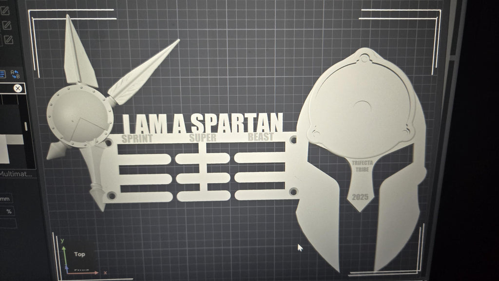 Wall Mount Spartan Helmet - Trifecta Wedge & Individual Medal Display