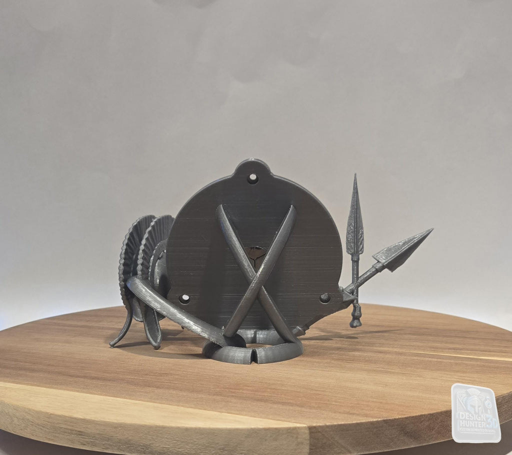 Spartan Trifecta Desktop Stand - Helmet & Spears Medal Display