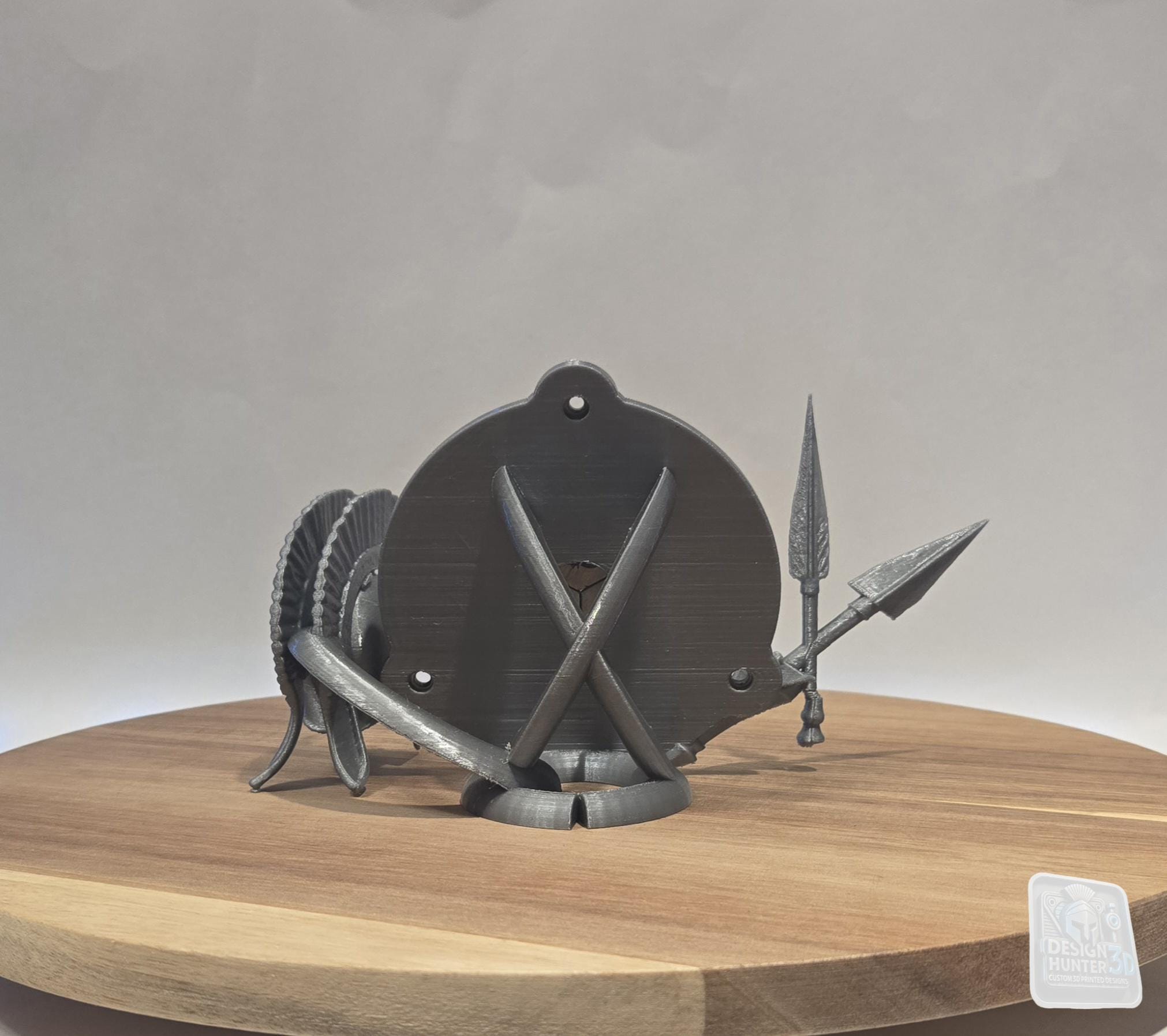 Spartan Trifecta Desktop Stand - Helmet & Spears Medal Display