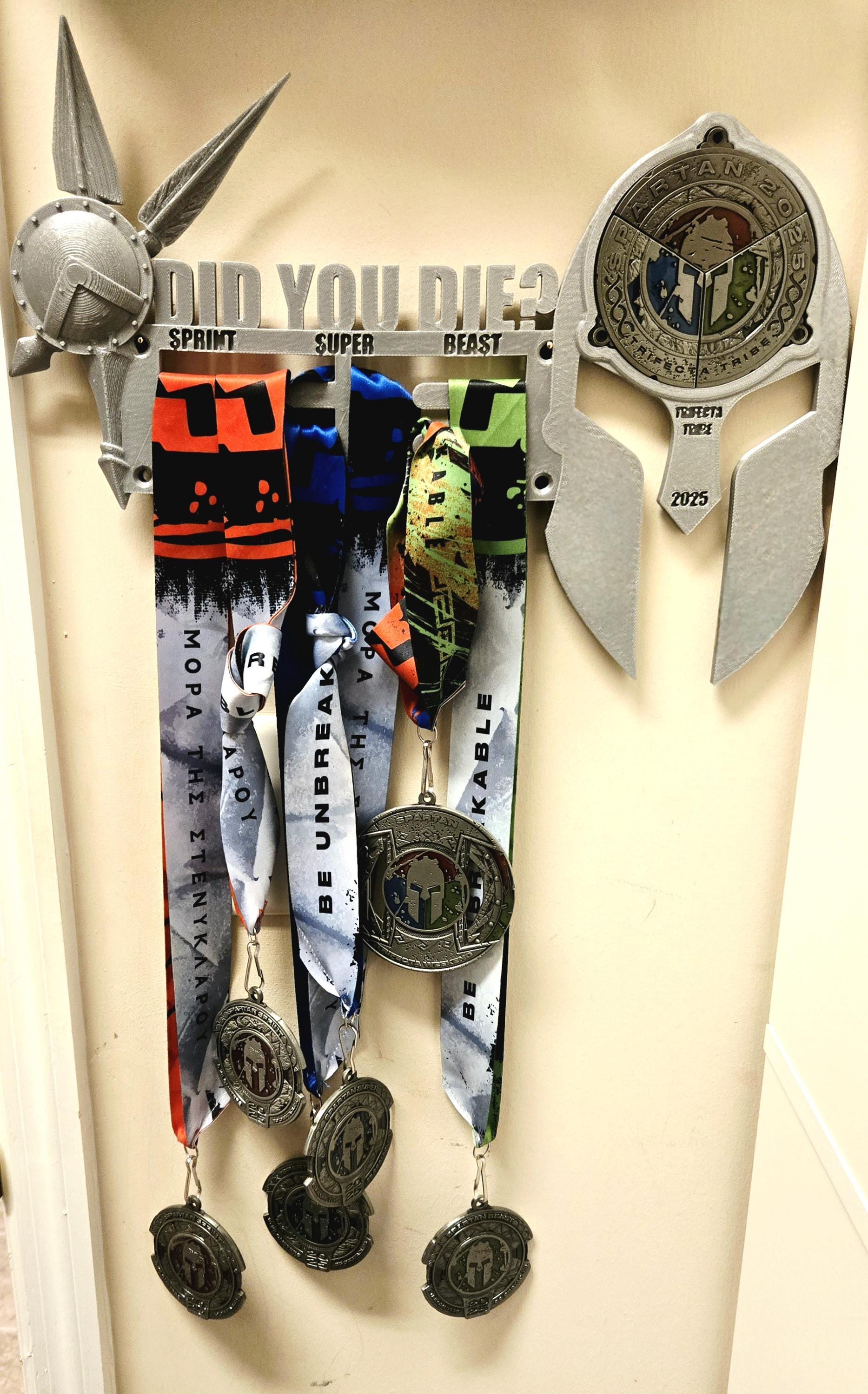 Wall Mount Spartan Helmet - Trifecta Wedge & Individual Medal Display